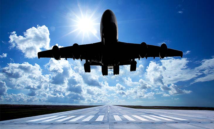 Passenger airplane is taking off stock photo Airplane, Landing - Home Interior, Landing - Touching Down, Wheel, Airport Runway